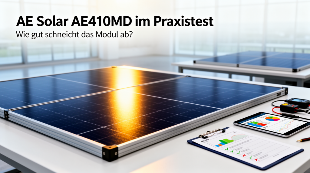 Der AE Solar AE410MD im Praxistest: Wie schneidet das Modul ab? AE Solar AE410MD Solarmodul im Praxistest mit hoher Leistung und Effizienz