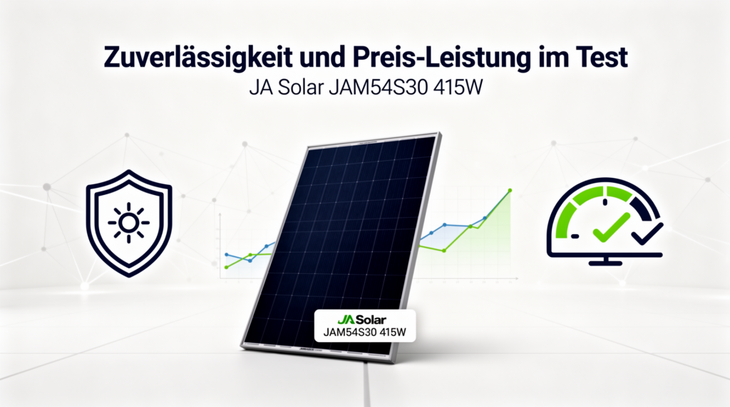 Zuverlässigkeit und Preis-Leistung im JA Solar JAM54S30 415W Test untersucht JA Solar JAM54S30 415W Modul im Test: Zuverlässigkeit und Preis-Leistungs-Verhältnis beurteilt