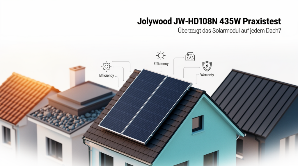 Jolywood JW-HD108N 435W Solarmodul im Praxistest auf verschiedenen Dachtypen