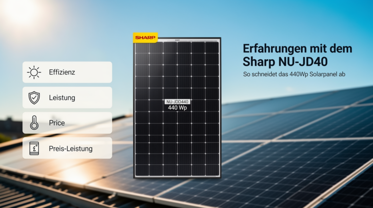 Erfahrungen mit dem Sharp NU-JD440: So schneidet das 440Wp Solarpanel ab Erfahrungen mit dem Sharp NU-JD440 440Wp Solarpanel in der Produktbewertung