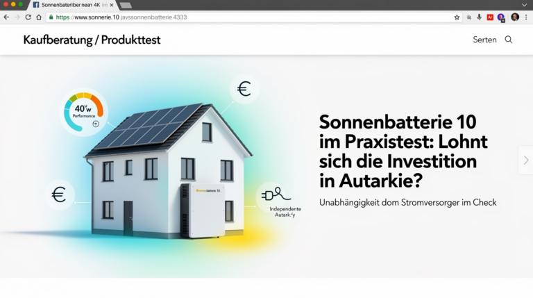 Sonnenbatterie 10 Performance Test zur Effizienz und Autarkie für Haushalte