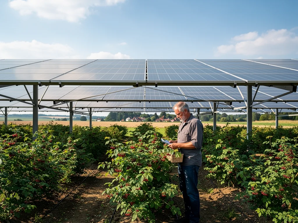 Agri Photovoltaik Förderung in Sachsen-Anhalt effektiv nutzen und beantragen Agri Photovoltaik Anlage auf landwirtschaftlichem Feld in Sachsen-Anhalt mit Solarmodulen
