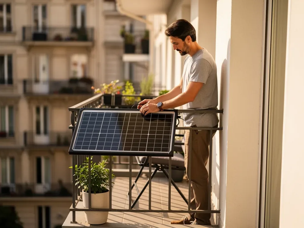 Balkonkraftwerk mieten oder kaufen: Was rechnet sich mehr? Balkonkraftwerk auf Balkon installiert für flexiblen Solarstrom privat nutzen