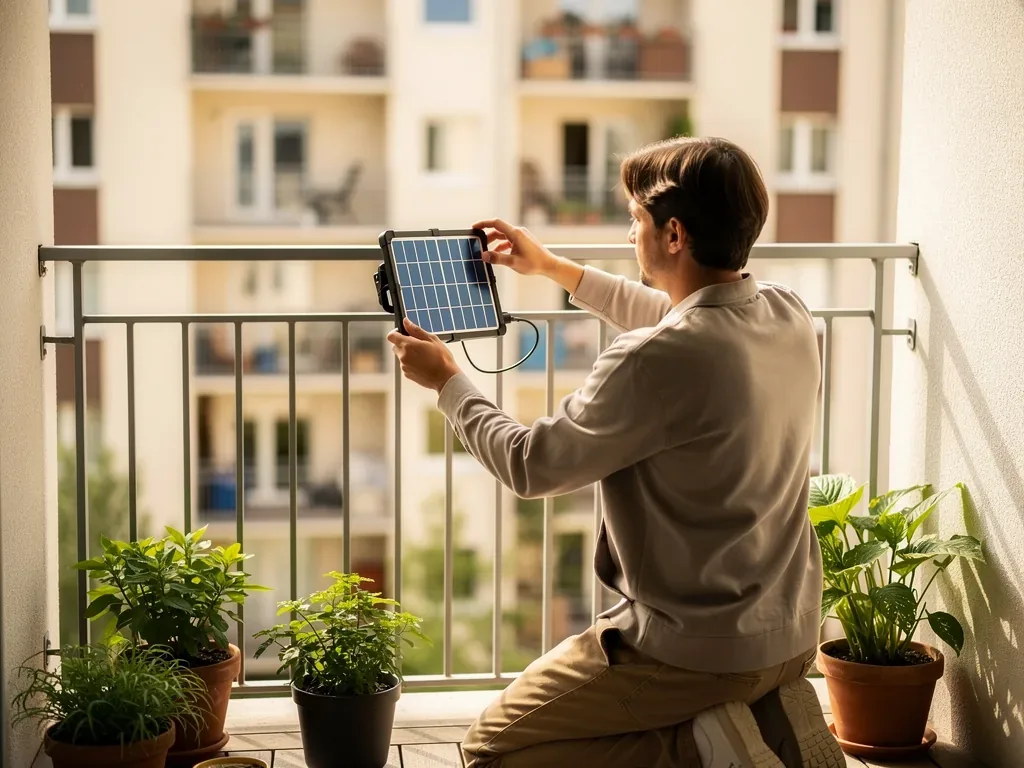 Maximale Autarkie erreichen mit einem Balkonkraftwerk ohne Einspeisung Balkonkraftwerk ohne Einspeisung auf Balkon installiert für maximale Energieautarkie