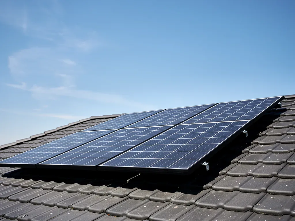 Canadian Solar P4-395W Test: Praxisbericht und Bewertung Canadian Solar P4-395W Solarmodul auf Hausdach mit Sonne im Hintergrund