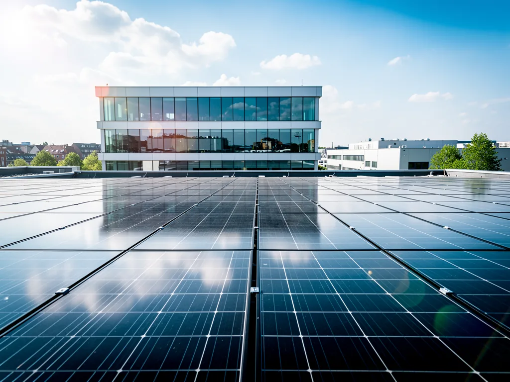 Moderne Photovoltaikanlage auf Firmengebäude in Bremen zur nachhaltigen Energieerzeugung