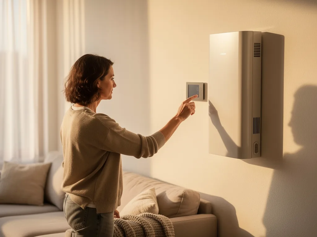 Welche Heizung effizient arbeitet und sich für Ihr Zuhause lohnt Moderne Heizung mit Display zeigt effiziente Temperaturregelung im Wohnraum