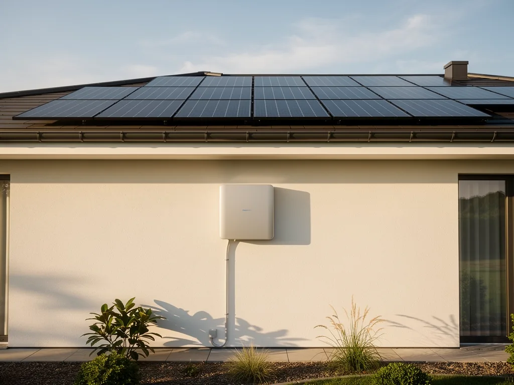 Wie HEMS Photovoltaik Optimierung den Solarstromverbrauch zu Hause verbessert Haus mit Photovoltaikanlage und smartem HEMS zur Optimierung des Solarstromverbrauchs