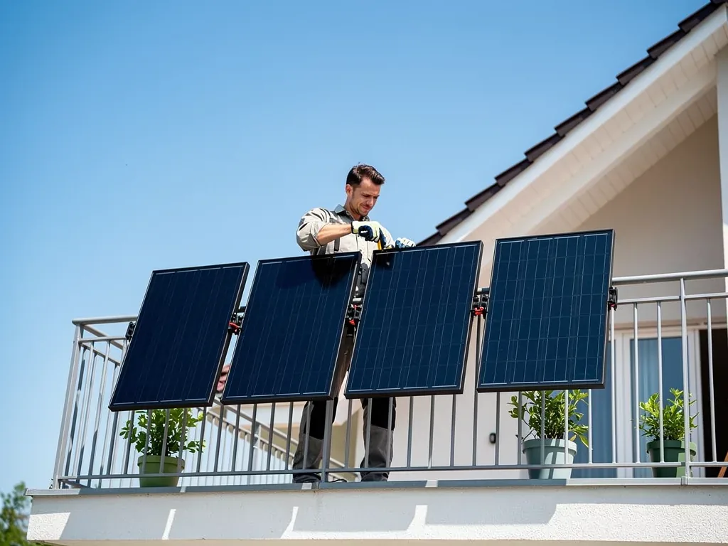 HM-Solar EcoFlow PowerStream Set Max im Praxistest mit 4 Modulen HM-Solar EcoFlow PowerStream Set Max mit vier Solarmodulen auf Balkon installiert