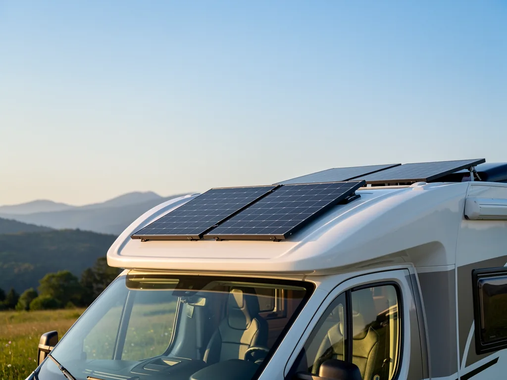 Photovoltaik Inselanlage im Wohnmobil richtig planen und sicher betreiben Photovoltaik Inselanlage im Wohnmobil mit Solarmodulen und Batterien zur Stromversorgung
