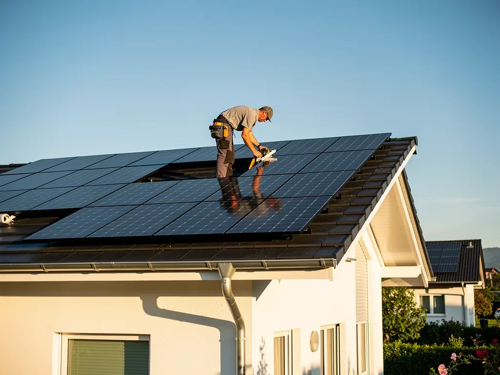 So profitieren Hausbesitzer von der KfW Förderung PV bei Photovoltaikanlagen Hausbesitzer prüfen KfW Förderung PV für kostengünstige Photovoltaikanlageninstallation