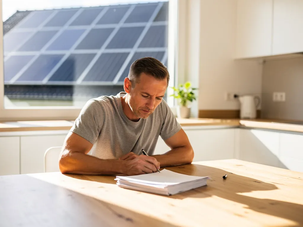 KfW Photovoltaik Antrag korrekt ausfüllen und einreichen Formular für KfW Photovoltaik Antrag zur Förderung von PV-Anlagen auf Hausdächern