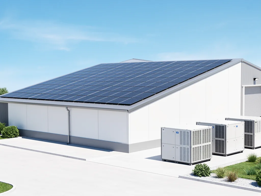 Effiziente Microgrids PV für autarke und nachhaltige Stromnetze Modernes Microgrid mit Photovoltaikanlage und Energiespeicher für nachhaltige Energieversorgung