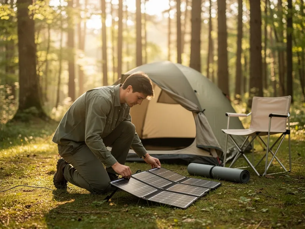 Mobile Balkonkraftwerke: Flexibilität für Camping und Gartenhaus Mobiles Balkonkraftwerk mit Solarmodulen und Wechselrichter für flexiblen Outdoor-Strom