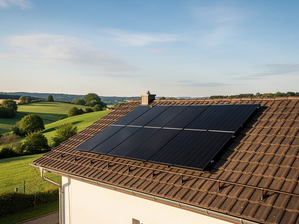 Off-grid PV NRW als Schlüsseltechnologie für autarke Inselanlagen in NRW Off-grid PV System auf ländlicher Inselanlage in Nordrhein-Westfalen zur Energieautarkie