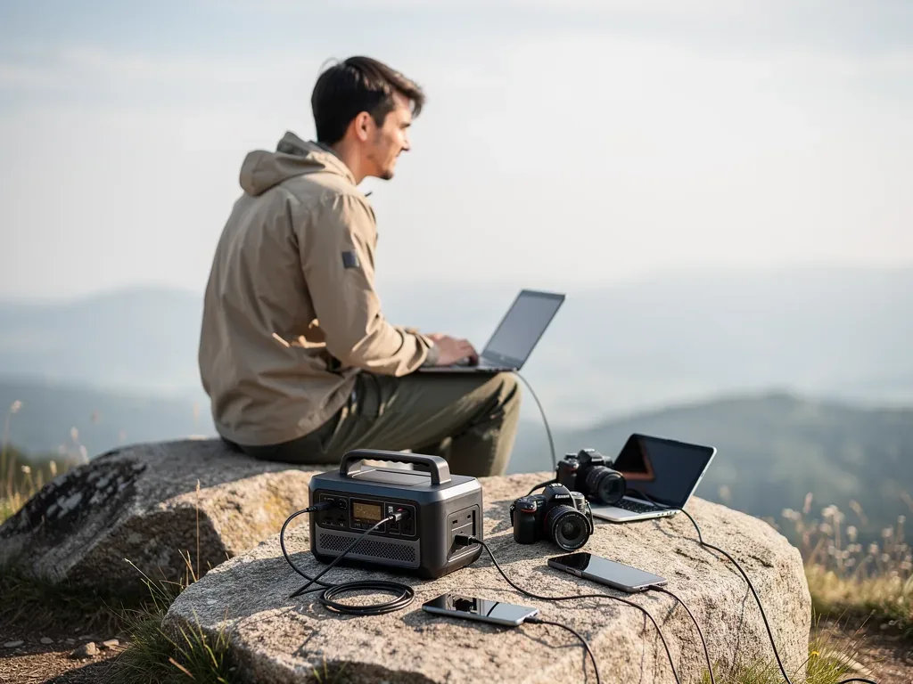 Omnicharge Omni 20 Test: Praxiserfahrungen und Leistung im mobilen Einsatz Omnicharge Omni 20 Powerstation mit OLED-Display und vielseitigen Anschlüssen für mobiles Laden