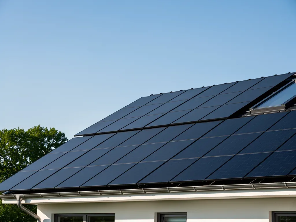 Wie Photovoltaik Autarkie die Unabhängigkeit von Stromversorgern verbessert Photovoltaik-Anlage auf Dach mit Speicher zur Steigerung der Stromautarkie