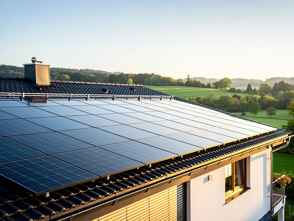 Photovoltaik Baden-Württemberg 2026 Chancen und Förderung im Überblick Solaranlage auf Hausdach in Baden-Württemberg 2026 mit moderner Photovoltaiktechnik