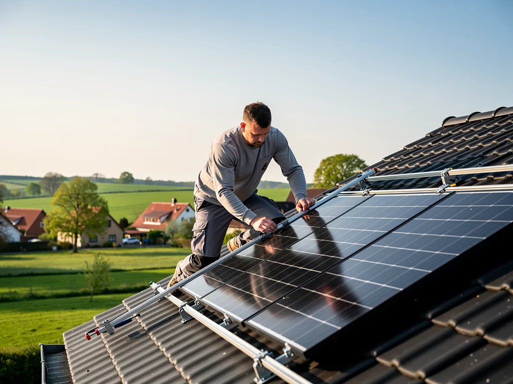 Photovoltaik bestellen Niedersachsen sicher und unkompliziert erklärt Moderne Solaranlage mit Montage auf Hausdach in Niedersachsen für nachhaltige Energie