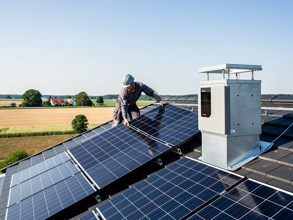 Effiziente Photovoltaik Brandenburg mit Speicher Aufbau und Fördermöglichkeiten Effiziente Photovoltaikanlage mit Lithium-Ionen-Speicher und Fördermöglichkeiten in Brandenburg