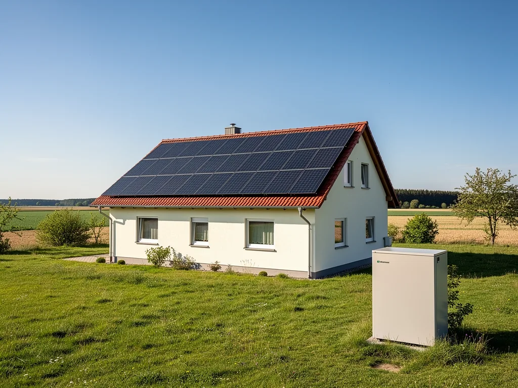Photovoltaik Brandenburg ohne Stromnetz nutzen – Chancen und Herausforderungen Photovoltaikanlage in Brandenburg ohne Stromnetz mit Solarpanels und Batteriespeicher