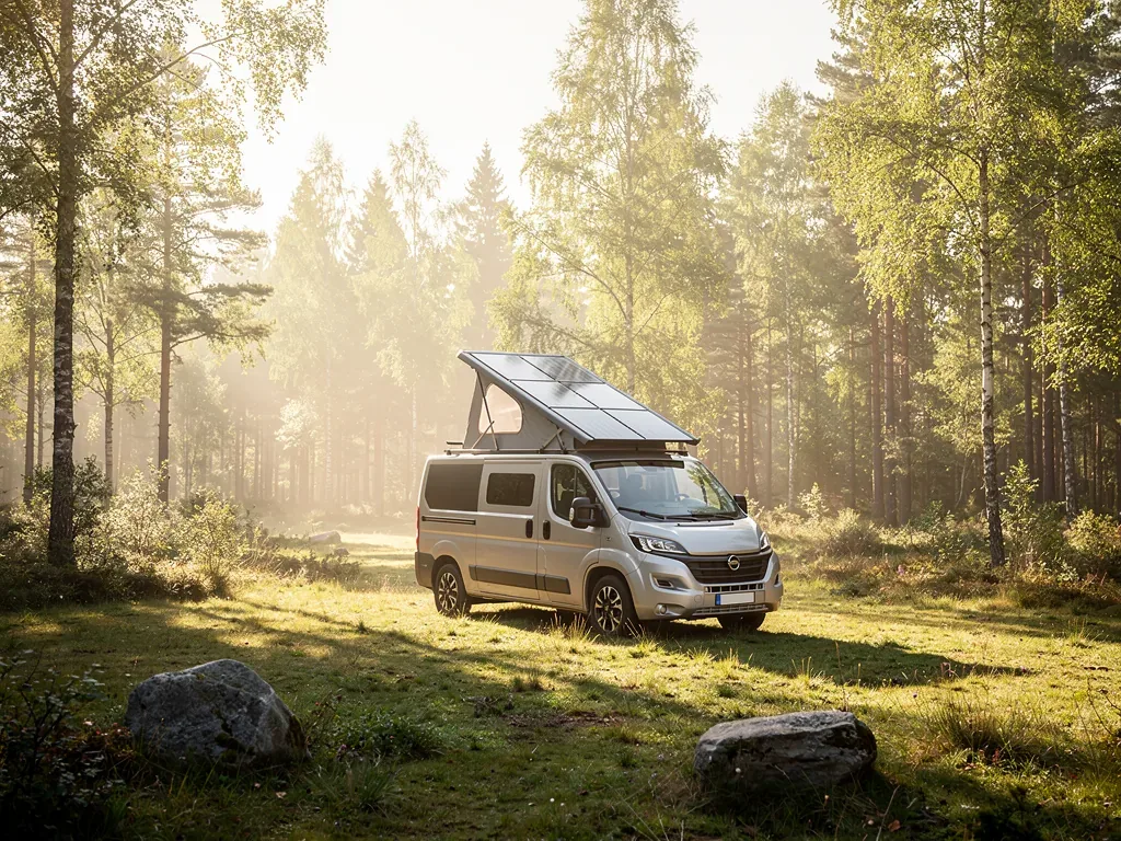 Photovoltaik Camper gezielt nutzen für autarke Stromversorgung unterwegs Photovoltaik Solarmodule auf Camperdach für autarke Stromversorgung unterwegs