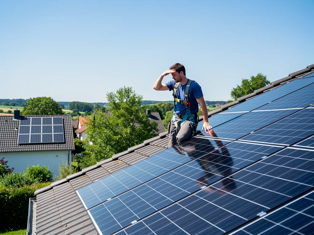Photovoltaik Förderung Niedersachsen 2026 umfassend erklärt und lohnend nutzen Moderne Photovoltaikanlage mit Förderhinweisen für Niedersachsen 2026 im Hintergrund