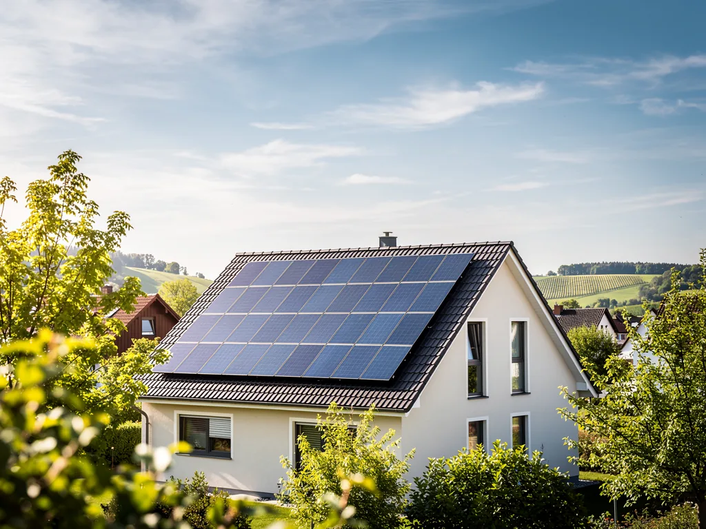 Photovoltaikanlage auf Hausdach in Rheinland-Pfalz zur effizienten privaten Stromnutzung
