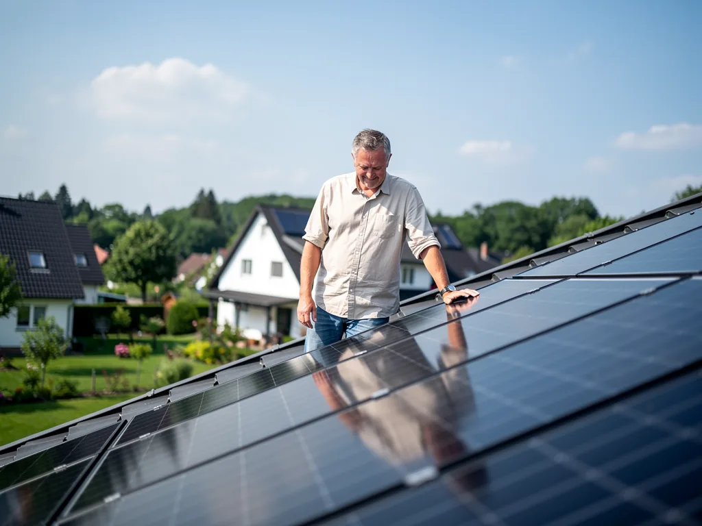 Photovoltaik Saarland günstig nutzen Tipps für kosteneffiziente Anlagen Moderne Photovoltaikanlage auf Hausdach im sonnigen Saarland zur Energiekostensenkung