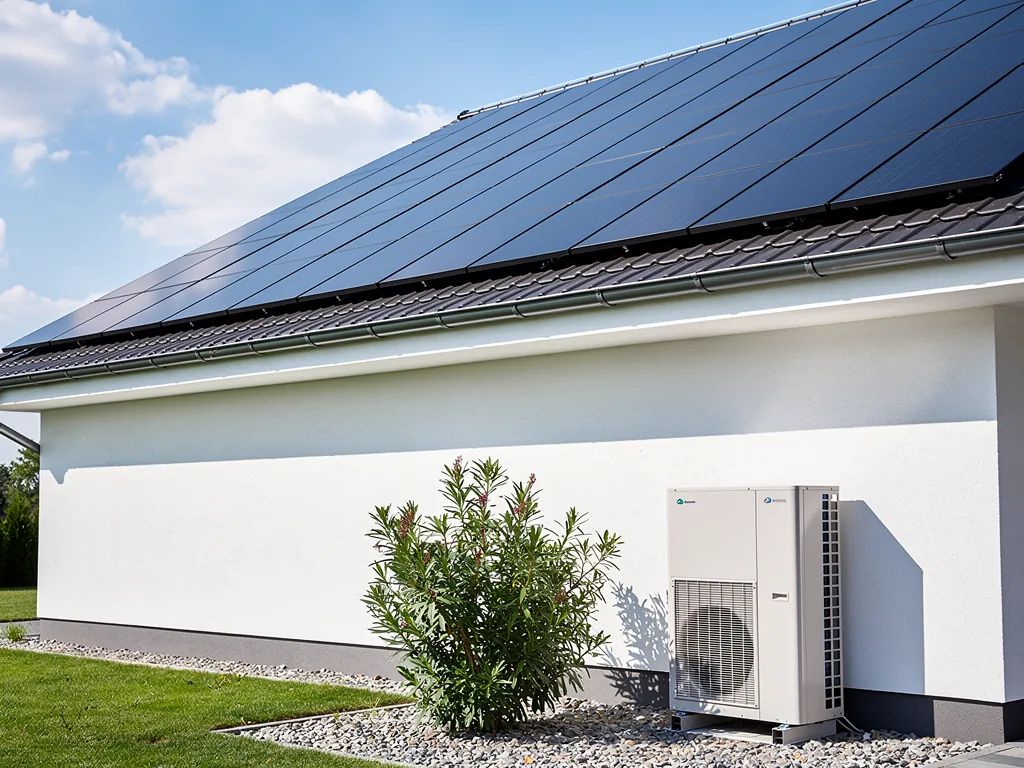 Photovoltaik Wärmepumpe effizient kombinieren für nachhaltige Energie Photovoltaikanlage und Wärmepumpe effizient kombiniert für nachhaltige Energie im Gebäude