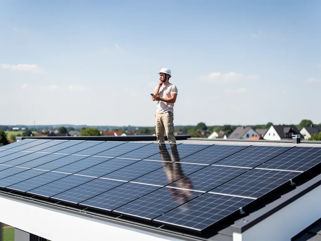 Photovoltaikanlage Förderung Zuschüsse sinnvoll nutzen und beantragen Moderne Photovoltaikanlage auf Hausdach mit Förderung und Zuschüssen im Überblick