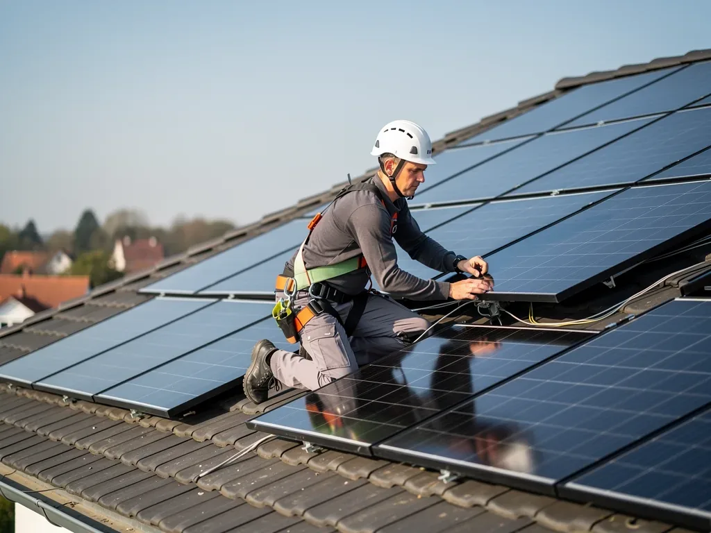 Was Sie über Photovoltaikanlage Kosten kWp aktuell wissen müssen Moderne Photovoltaikanlage auf Hausdach zur Kostenberechnung pro kWp im Jahr 2026