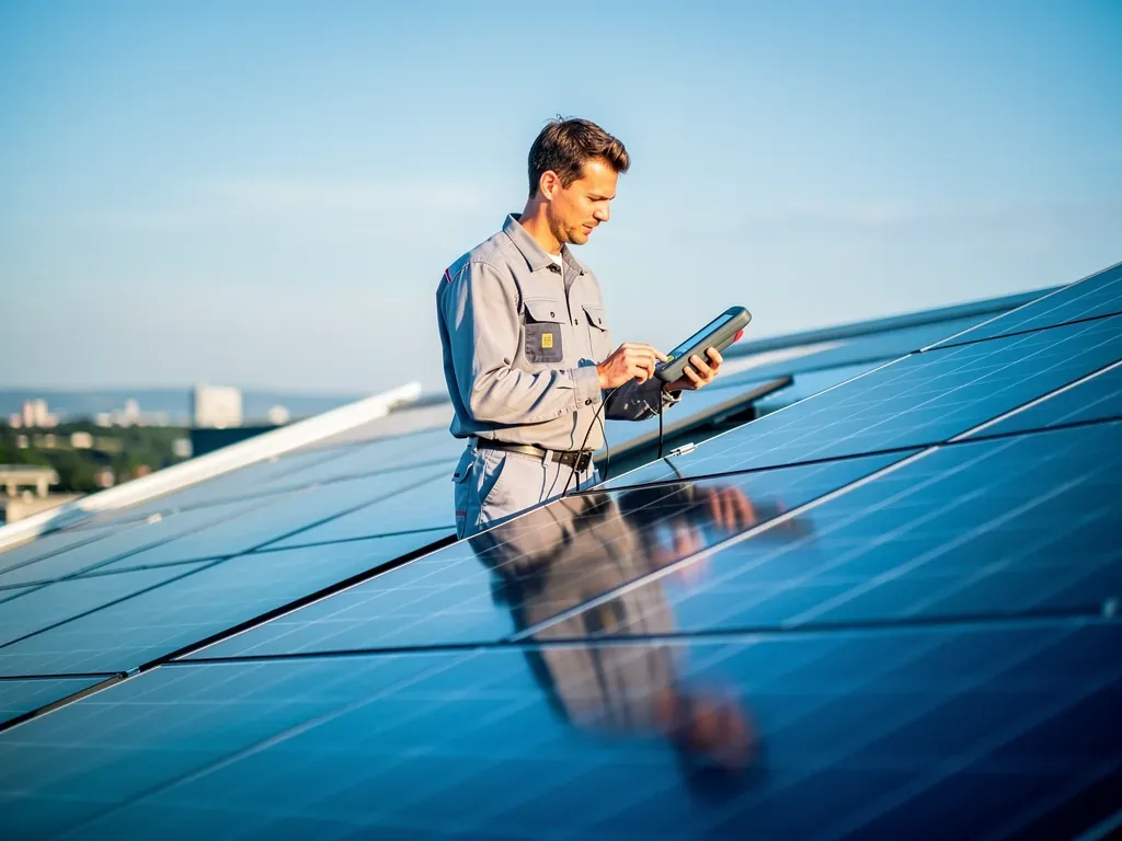 Wie regelmäßige PV Anlage Wartung die Lebensdauer effektiv verlängert Photovoltaikanlage bei Wartung zur Verlängerung der Lebensdauer und Leistungsoptimierung
