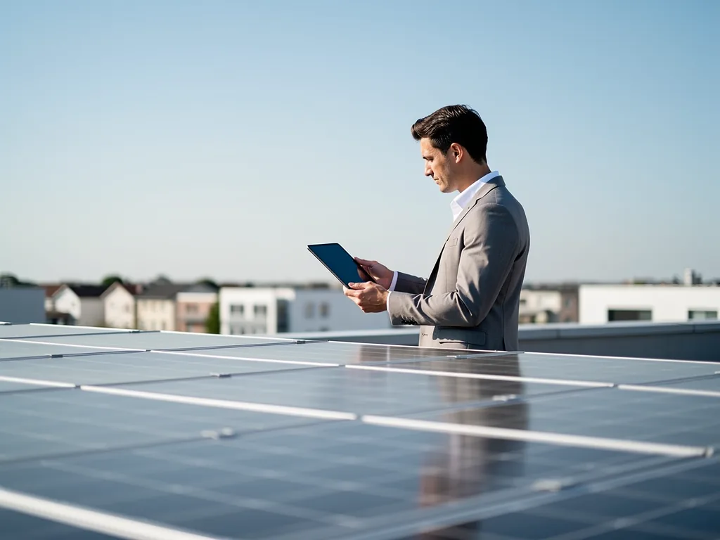 Effiziente PV Finanzierung Optionen für eine erfolgreiche Anlagenplanung Moderne PV Anlage mit verschiedenen Finanzierungsoptionen für nachhaltige Planung