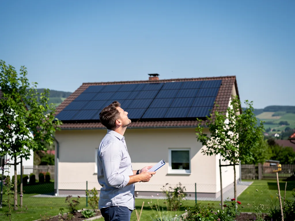 Photovoltaik Förderung Baden-Württemberg 2026 effektiv nutzen und beantragen Photovoltaikanlage auf Hausdach in Baden-Württemberg mit Förderhinweisen 2026