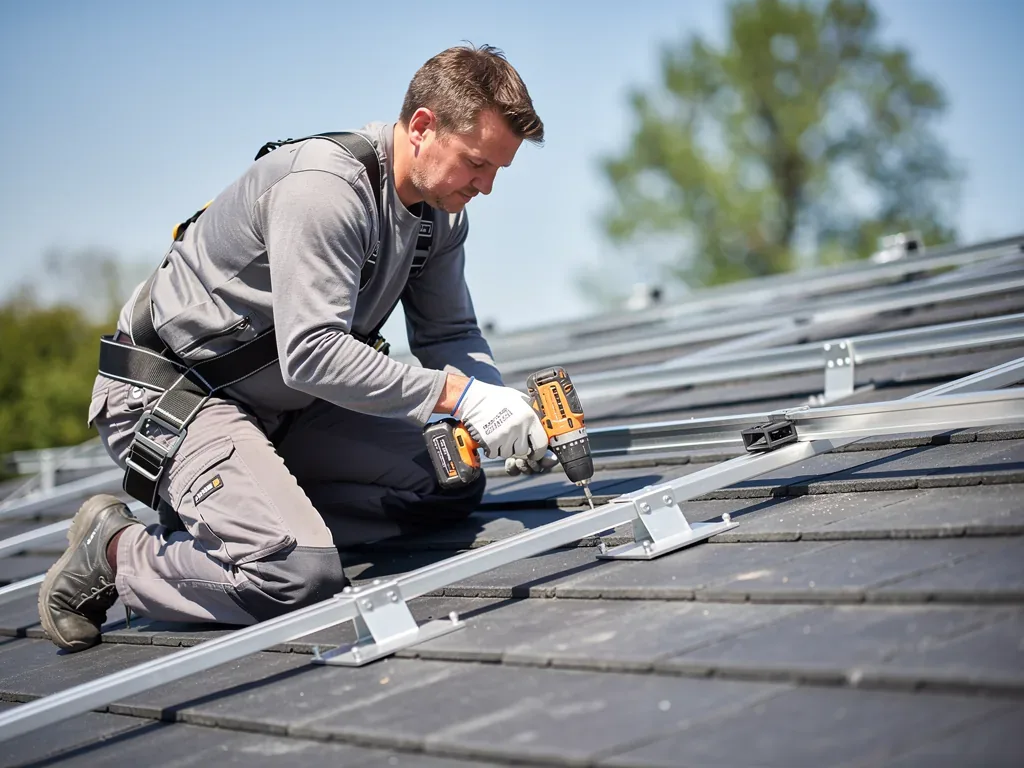 PV Montagesysteme richtig auswählen für eine erfolgreiche DIY Solaranlage Montagesystem für Solaranlage auf Schrägdach mit PV Modulen in Montage