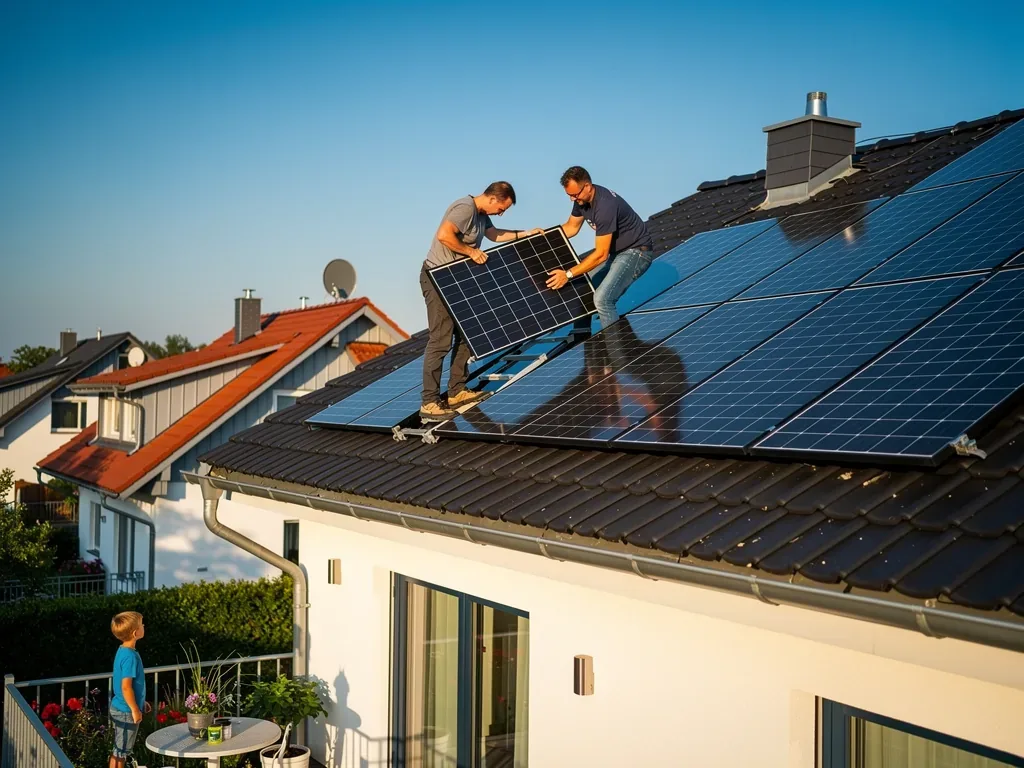 Wie steigende Energiepreise die PV-Nachfrage in Deutschland beeinflussen Photovoltaikanlage auf Hausdach vor blauem Himmel in Deutschland bei sonnigem Wetter