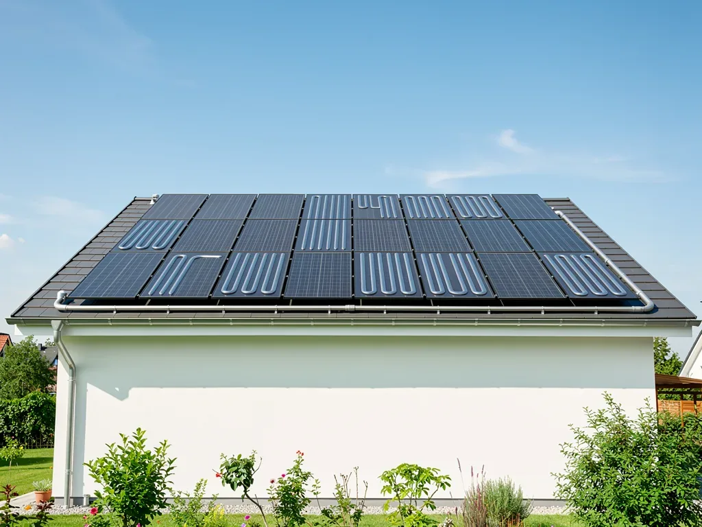 Kombinierte Lösungen: PV und Solarthermie sinnvoll ergänzen Kombinierte Photovoltaik und Solarthermie auf Hausdach für nachhaltige Energieeffizienz