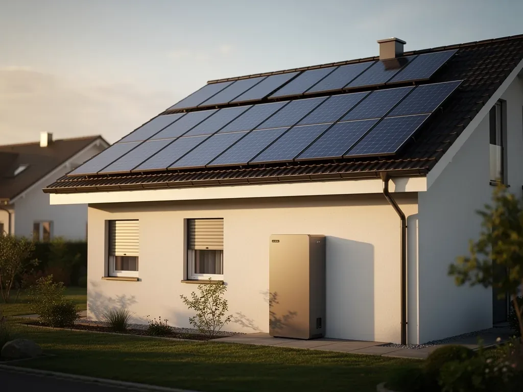 Effizient sparen mit PV Speicher lohnt sich besonders für Privatkunden Privater Haushalt nutzt PV Speicher zur Steigerung des Eigenverbrauchs und Kostensenkung