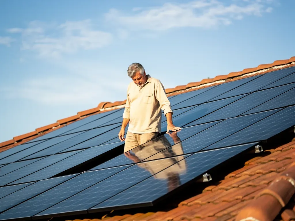 Ratgeber Photovoltaik zeigt praxisnahe Lösungen für private Solaranlagen Moderne Photovoltaikanlage auf Hausdach mit optimaler Ausrichtung und Solarmodulen