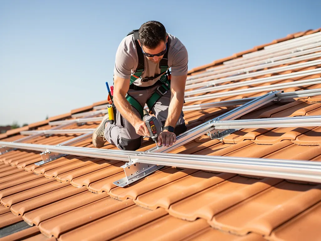 Praxisbewertung SolarEdge Home FlexTrack Montagesystem für die Dachmontage SolarEdge Home FlexTrack Montagesystem auf Schrägdach installiert aus Aluminiumlegierung
