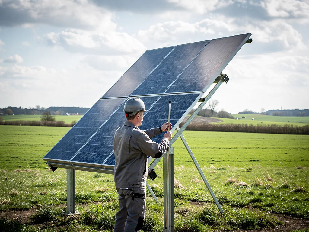 Sonnenstunden SH PV Analyse für effiziente Photovoltaikanlagen in Schleswig-Holstein Solaranlage auf Dach in Schleswig-Holstein bei sonnigem Himmel mit PV-Modulen