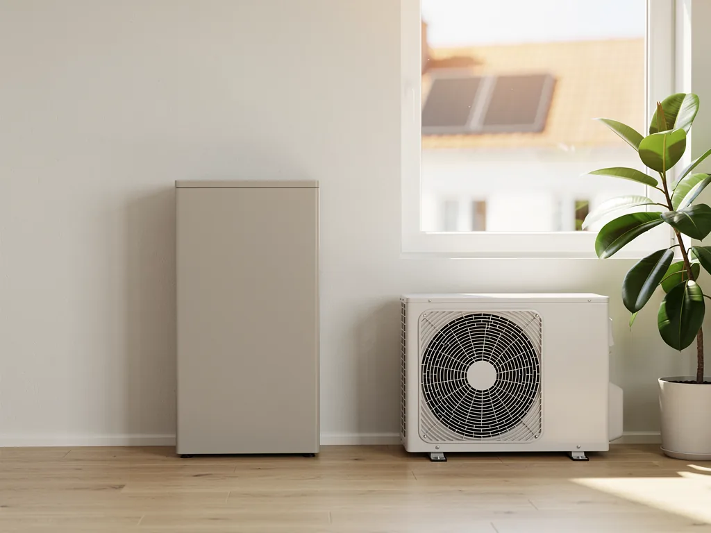 Stromspeicher Wärmepumpe effizient nutzen für maximale Energieautarkie Moderne Wärmepumpe mit Stromspeicher für effiziente Energieautarkie im Haushalt