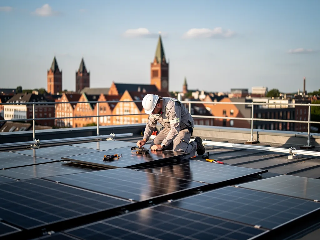 Effiziente Lösungen mit SWB Photovoltaik Bremen für nachhaltige Energie Moderne Photovoltaik-Anlage von SWB Bremen für nachhaltige Energieeffizienz