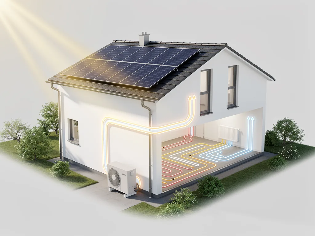 Effiziente Wärmepumpe dank Photovoltaik die Funktionsweise genau erklärt Effiziente Wärmepumpe mit Photovoltaik nutzt Umweltwärme und Solarstrom optimal