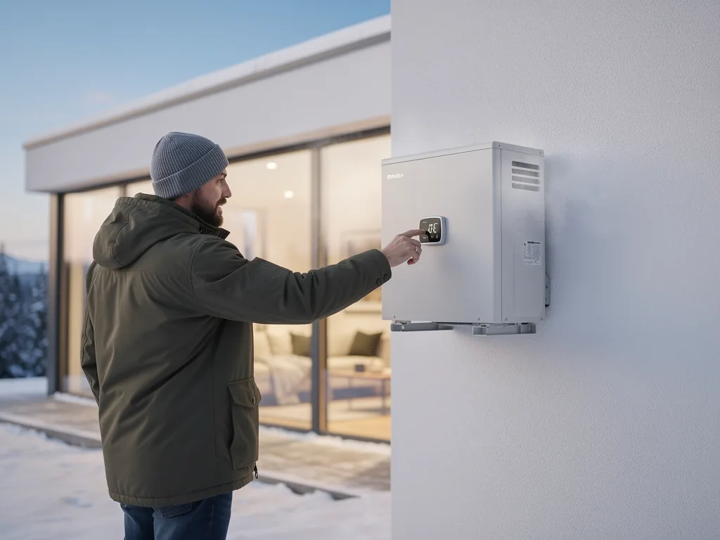 Wärmepumpe Stromverbrauch verstehen und mit einfachen Maßnahmen optimieren Wärmepumpe im Wohnhaus zur Reduzierung des Stromverbrauchs durch Optimierung