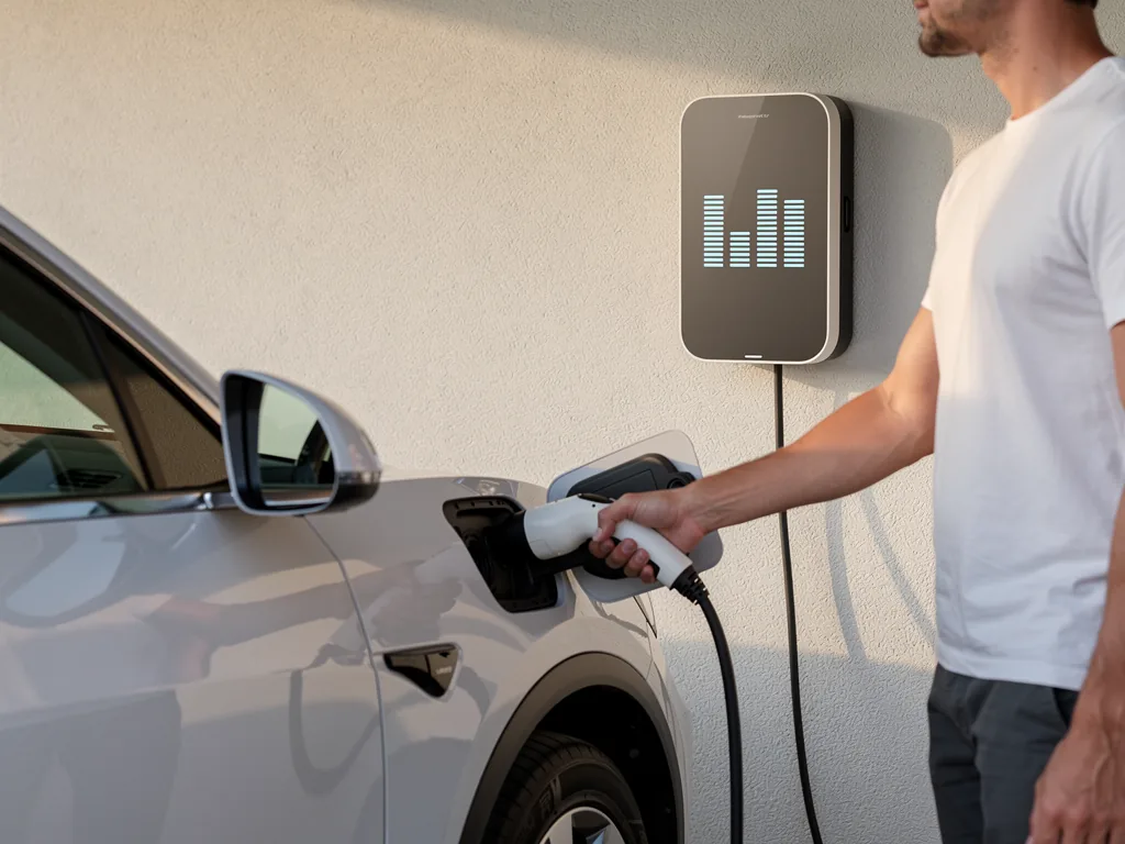 Wallbox mit Stromzähler für genaue Verbrauchsmessung und Abrechnung Wallbox mit integriertem Stromzähler zur präzisen Verbrauchserfassung und Abrechnung beim Laden