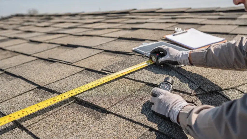 Dach für Solaranlage prüfen: So erkennen Sie die Eignung des Dachs Dachprüfung für Solaranlage: Fachkraft prüft Dachziegel, Neigung und Zustand
