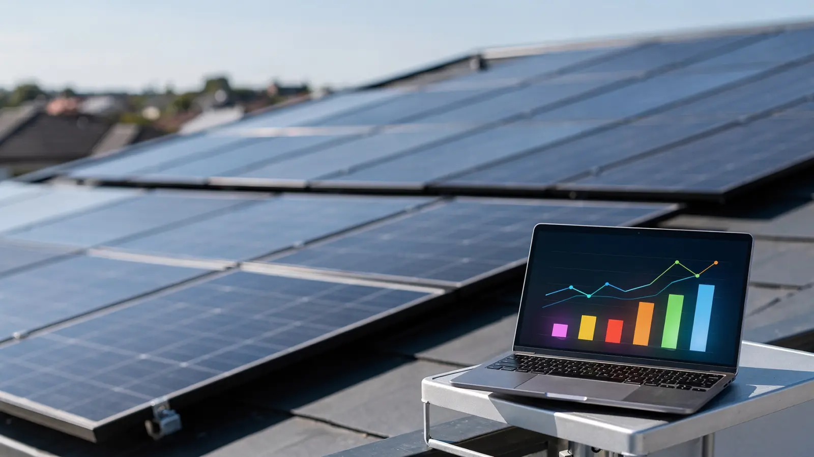 PV-Ertrag Erfahrungen: Photovoltaikanlage auf dem Dach mit Ertragsmonitoring