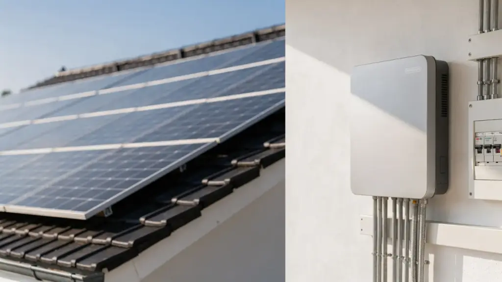 Hochvolt-Speicher: Wann er sich für Photovoltaikanlagen lohnt Hochvolt-Speicher neben Photovoltaikanlage im Wohnhaus für den Artikel zur Wirtschaftlichkeit